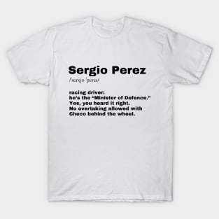 Sergio Perez F1 T-shirt, Formula 1, dictionary definition T-Shirt